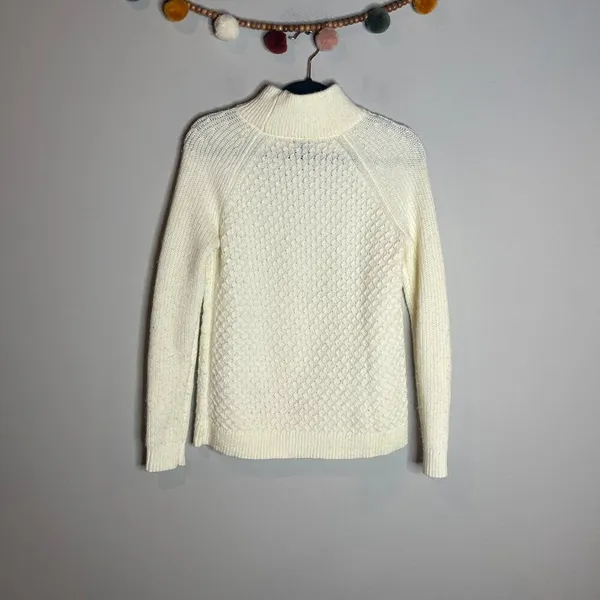 Talbots off white mock neck knit sweater - Image 5