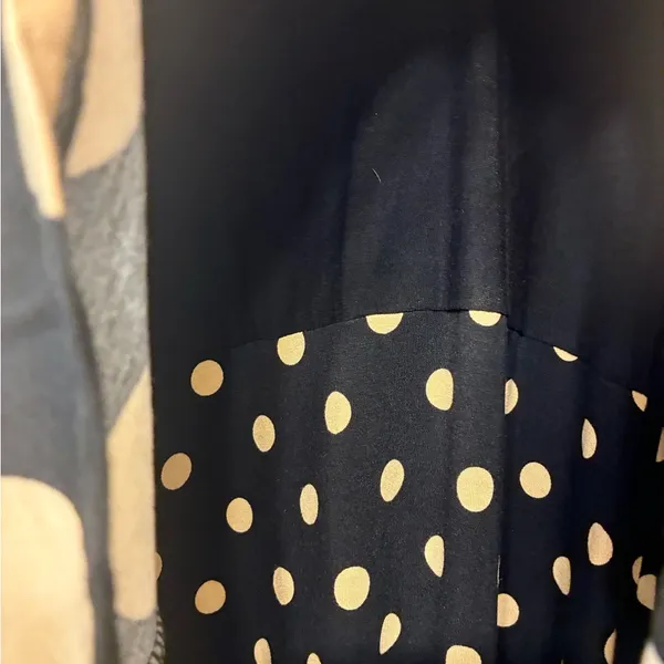 Maeve by Anthropologie Womens Davina Polka Dot Midi Dress V-Neck Black Tan XS‎ - Image 6