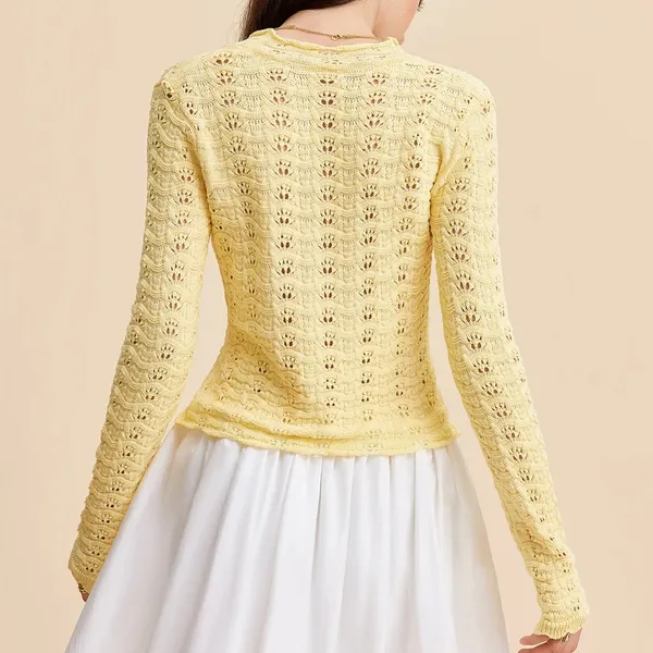 Commense Tie-Front Crochet Knit Cardigan size xs - Image 2