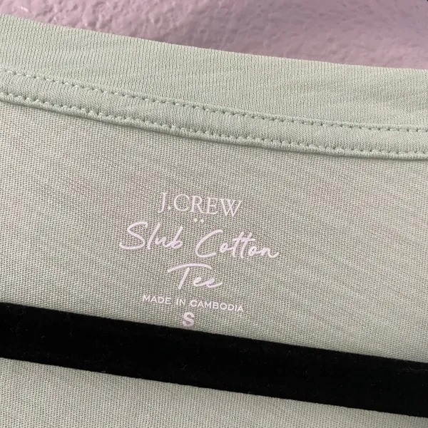 NWT J. Crew Factory Light Green T-Shirt S V Neck Lightweight 100% Cotton Tee - Image 3