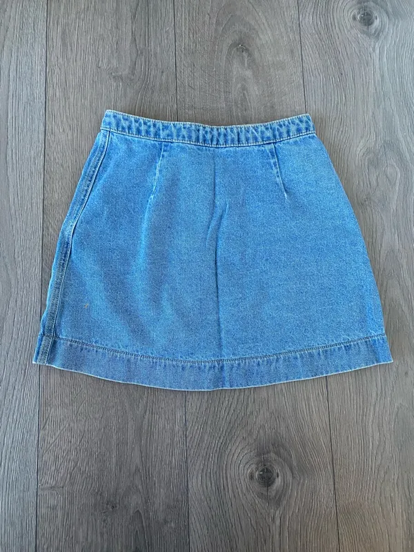 American Apparel Button-Front Denim Mini Skirt - Image 2