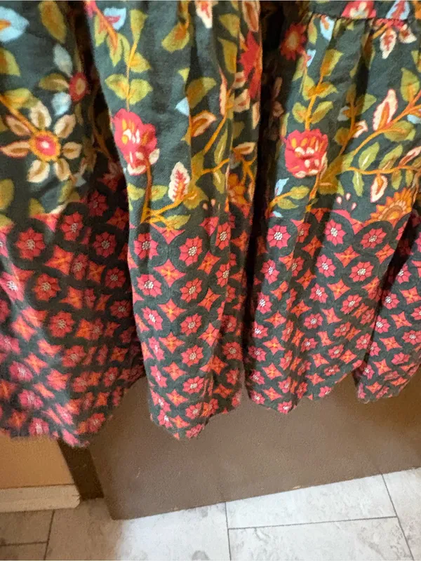 Natural Life green & red floral bird print maxi dress - Image 5