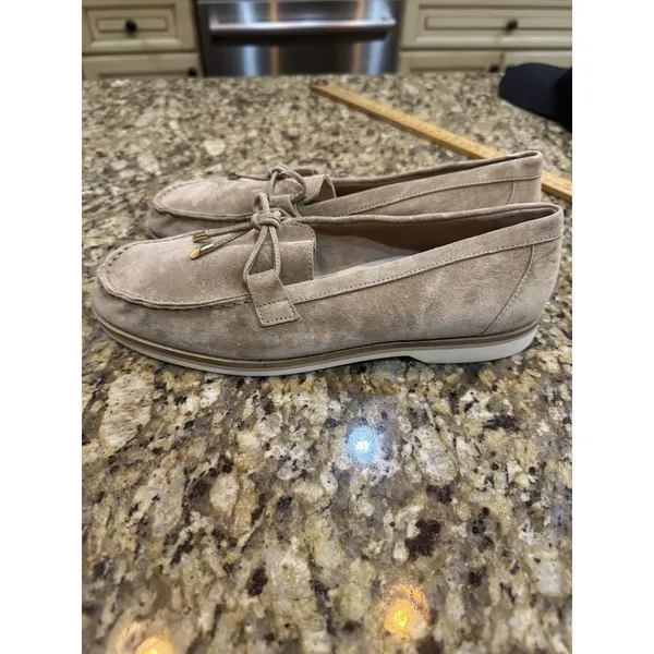Paul Green Dusty Flats in a soft suede beige Size 5.5 US 8 Loafer Bow - Image 3
