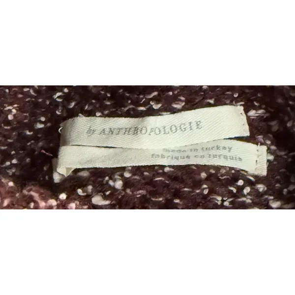 Anthropologie Marled Knit‎ Sleeveless Slit Turtleneck Sweater Tunic Burgundy MED - Image 7