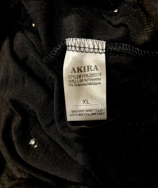 Akira NWT black sexy Alex mock neckline backless Rhinestone Mesh Jumpsuit XL - Image 11