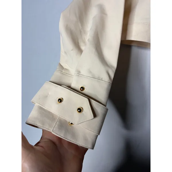 New Sasha Therese Florence crop shirt in cream sz S - Image 6