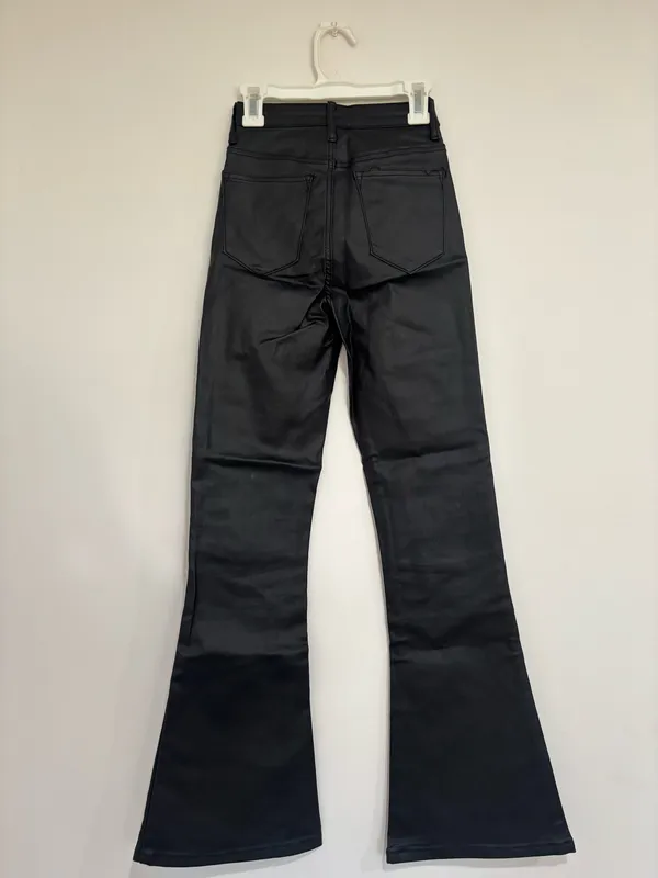 Edikted Leather Pants Flare Black - Image 2