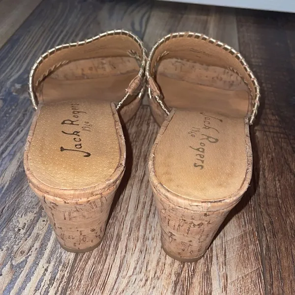 Jack Rogers Sloane Mid Wedge - Cork/Gold - Image 4