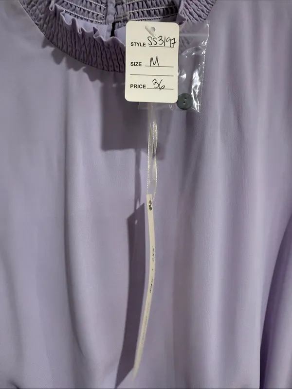 NWT She + Sky Lilac Smocked-Hem Sleeveless Crop Top - Image 2