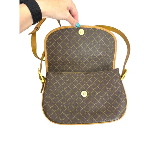 La Tour Eiffel Brown Leather Crossbody Purse Handbag Bag - Image 7