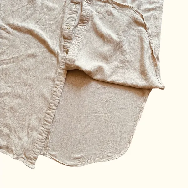 Tan Smocked Linen Blend Maxi Sundress - Image 7