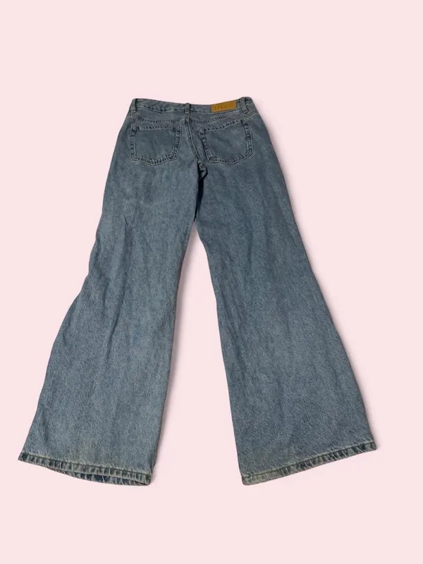 PacSun Light Blue Wide Leg Ripped-Knee Jeans - Image 2