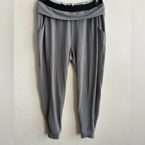Nike Dri Fit Just Do It Foldover Knit Pull On Jogger Pants Grey L - Image 3