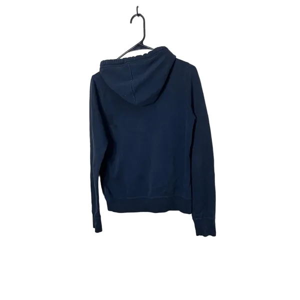 Hollister Navy Blue‎ Y2K Pullover Hoodie Logo Drawstring Front Pouch Pocket M - Image 5