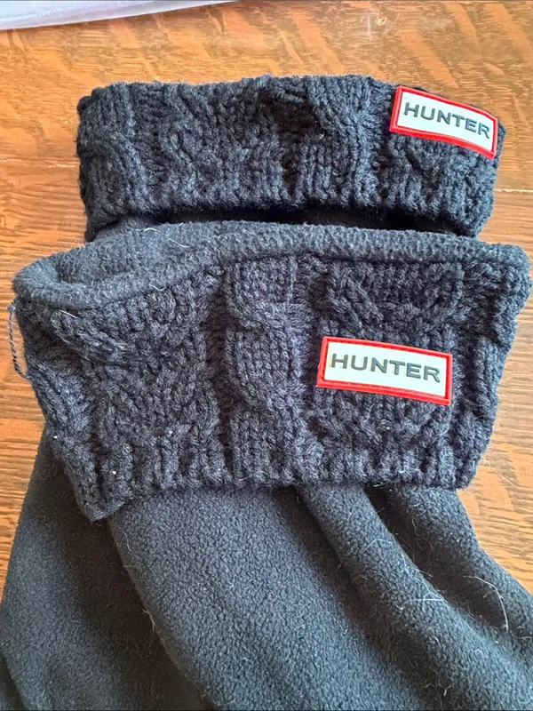 Hunter Black Cable Knit Boot Socks Size Xlarge - Image 2