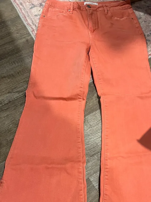 Risen pink like wide leg flare jeans size 11/30 - Image 2