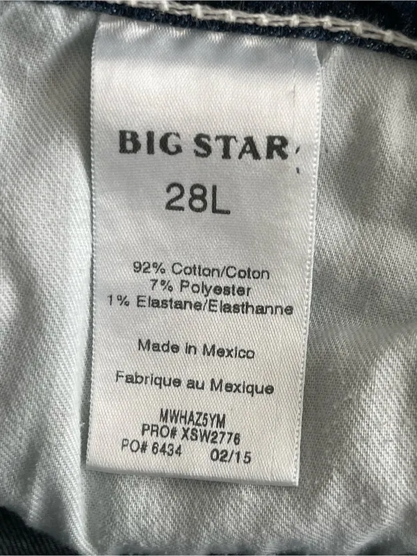 Big Star Low Rise Bootcut Blue Jeans Women’s Size 28L Embroidered Pockets - Image 9