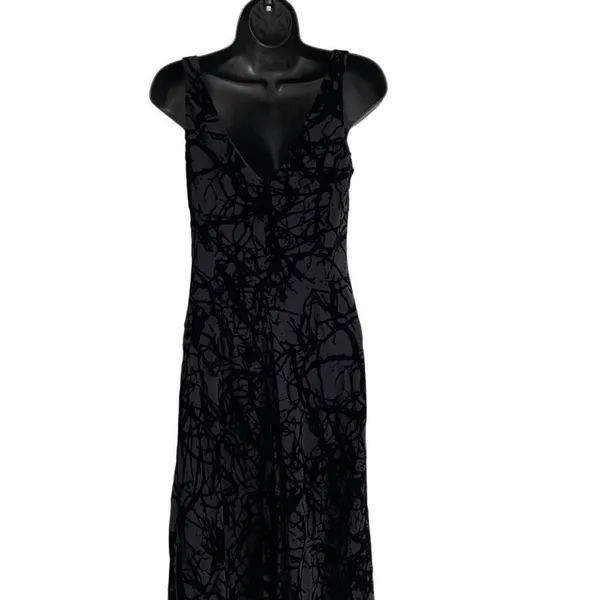 Vintage Slip Dress Y2K Jones New York‎ Women’s 4 Witchycore Goth Black Maxi NEW - Image 3