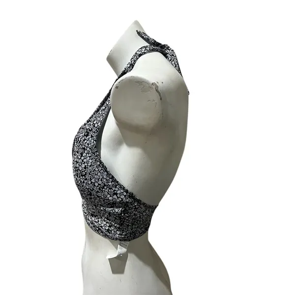 Gilly Hicks Women's Floral Halter Tank Top M Black Open Back Casual - Image 4