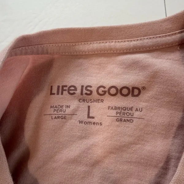 Life is Good Pink Snowman Chill Crew Neck Long Sleeve Crusher‎ Tee LARGE - Image 7