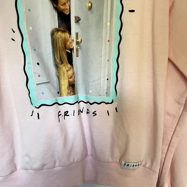 FRIENDS‎ the television series pink crewneck fleece sweater women's size medium - Image 3
