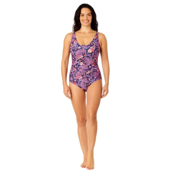 NEW Lands’ End Paisley Floral One Piece UPF 50 Adjustable Straps Swimsuit, XS - Image 8