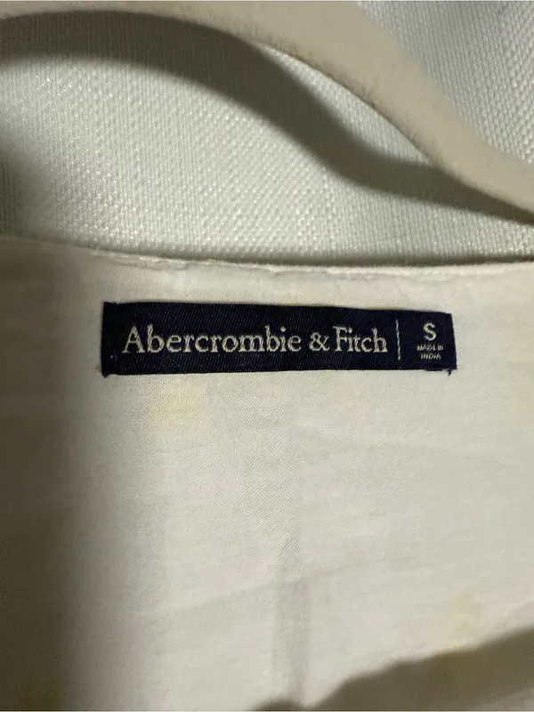 Abercrombie & Fitch Yellow White Floral Short Sleeve Blouse Size Small - Image 4