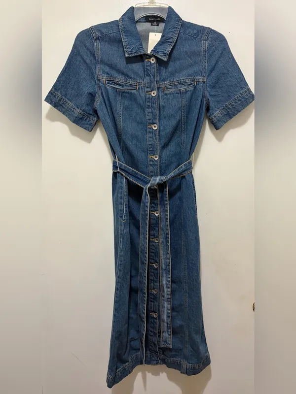 Sanctuary Evereve Alma Denim Midi Dress In Blue XS NWT - Image 6