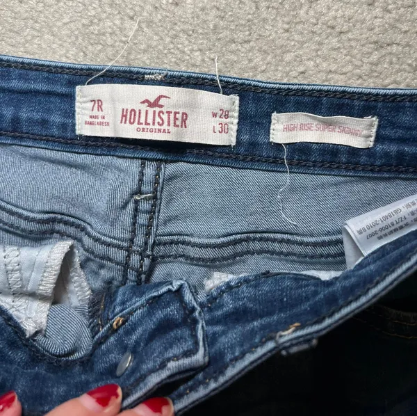 High Rise Super Skinny Denim Jeans Size 7 - Image 3