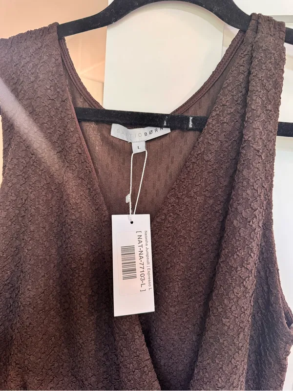 Baltic Born Natasha Chocolate Brown Sleeveless Wrap Jumpsuit - Image 7