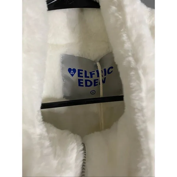 Aelfric Eden White Sherpa SEA Bones FishScale Zip Up Jacket Size Small NWT - Image 3