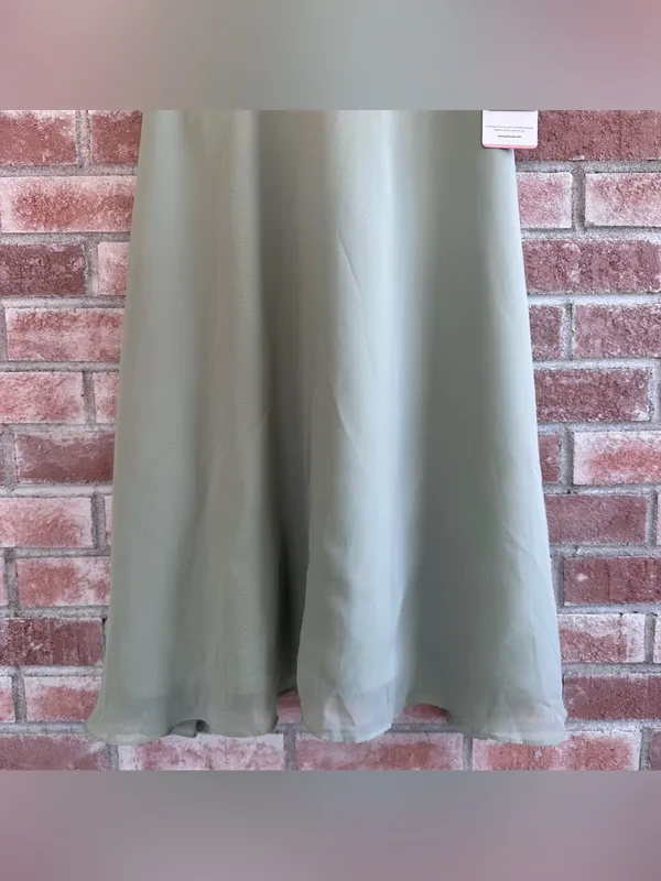 JJ’s House Chiffon Midi Dress NEW Women’s Small Sage Green Romantic Wedding - Image 4