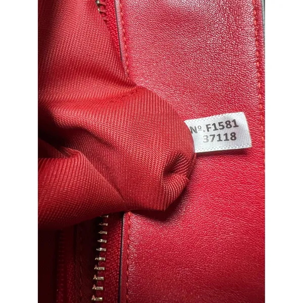 Coach Sophia Chain Tote‎ Bag RED Khaki Signature C Shoulder Laptop Carrier 37118 - Image 8