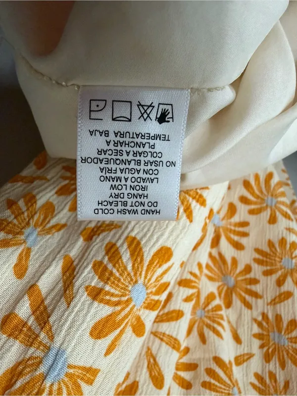 Love Tree Sleeveless Floral Midi Length Dress in White and Orange Size L - Image 10
