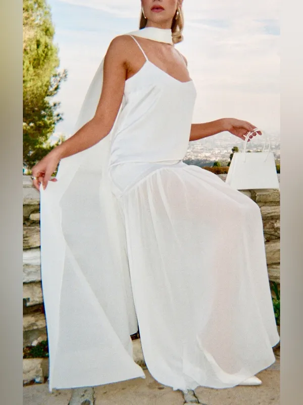 Show Me Your Mumu Dalia Maxi Dress size XL ivory white luxe satin nwot - Image 3