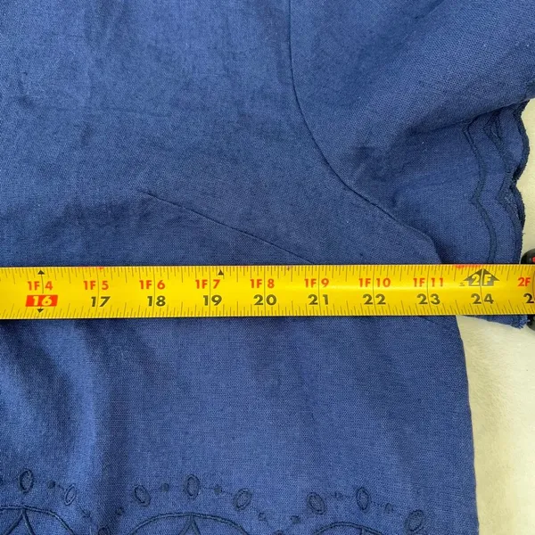 Roller Rabbit x Target Navy Blue Short Sleeve Button Down Large NEW Women - Image 9