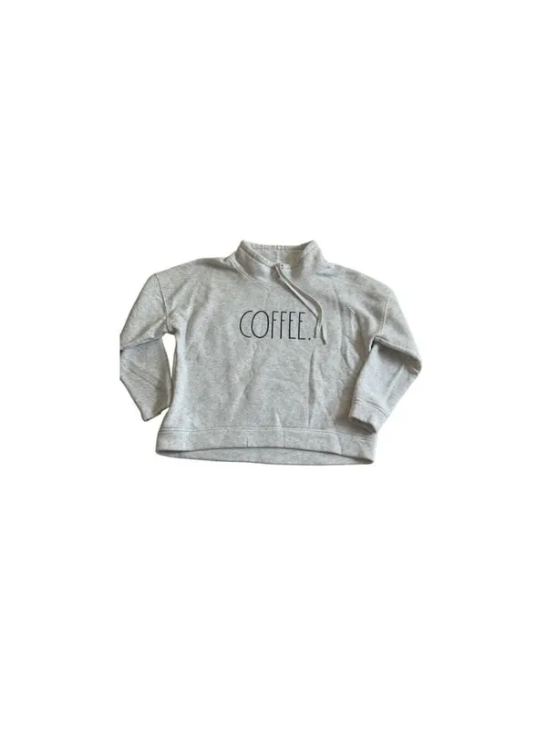 Rae Dunn Coffee Sweatshirt Size L Grey Graphic Crewneck Pullover - Image 6