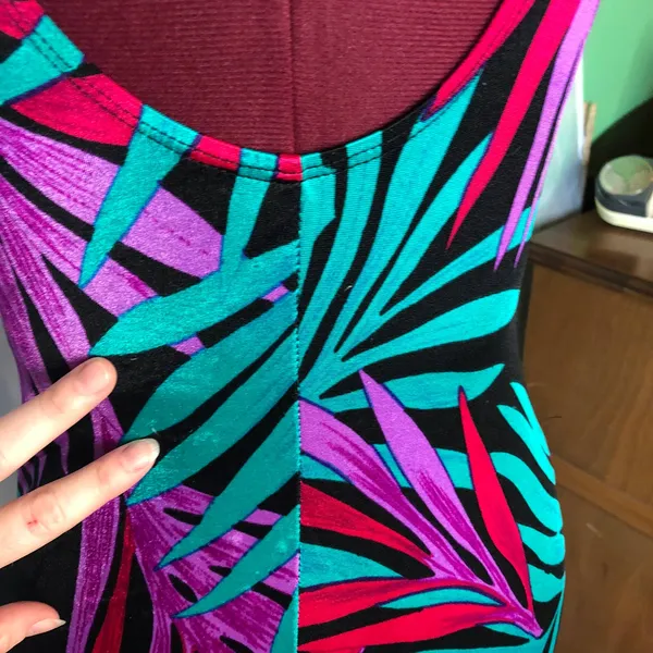 one piece swimsuit Vintage 1990s leaves bright - Image 4