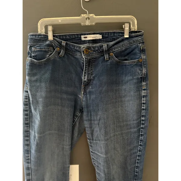 Levis 529 Curvy Skinny Leg Jeans Womens 14 Med Wash Blue Denim‎ Stretch Mid Rise - Image 2