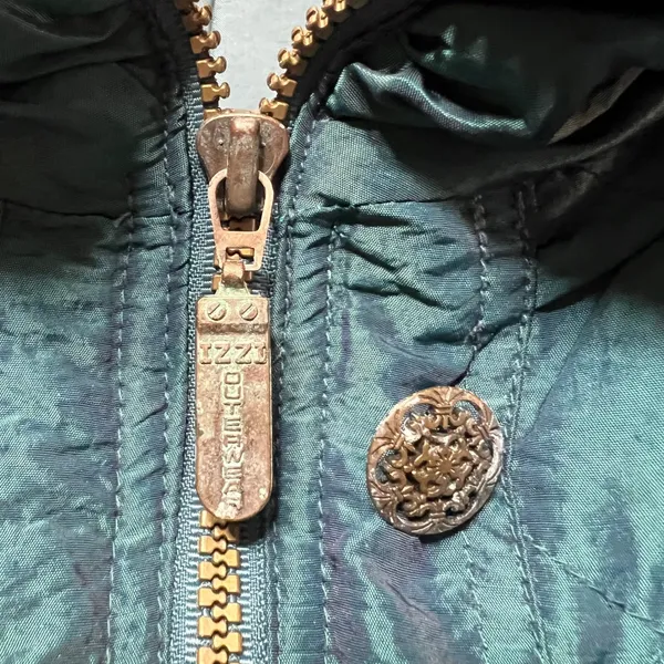Vintage IZZI Outerwear Puffer Coat Insulated‎ Winter Jacket Teal M 80s 90s - Image 3