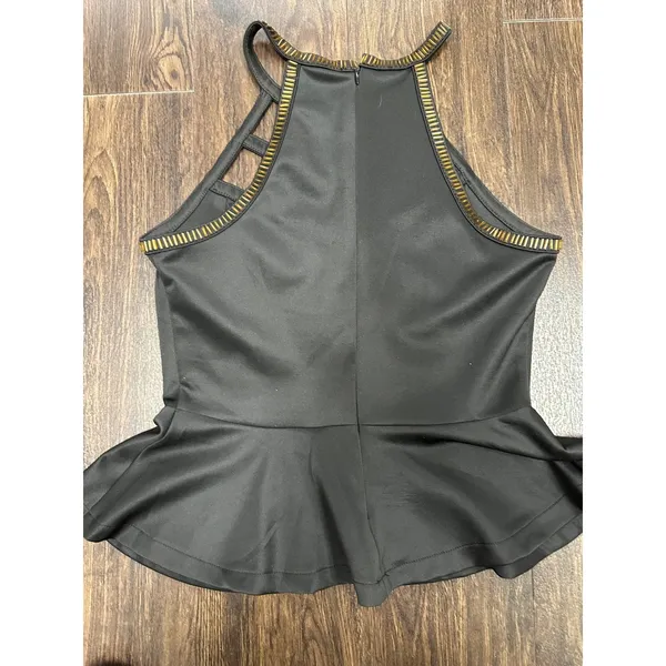 VINTAGE GLAM Beaded Peplum‎ Halter Top - Image 5