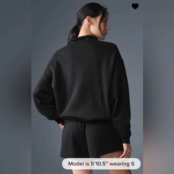 ALO Yoga NWT Accolade 1/4 Zip Pullover Black Size L - Image 2