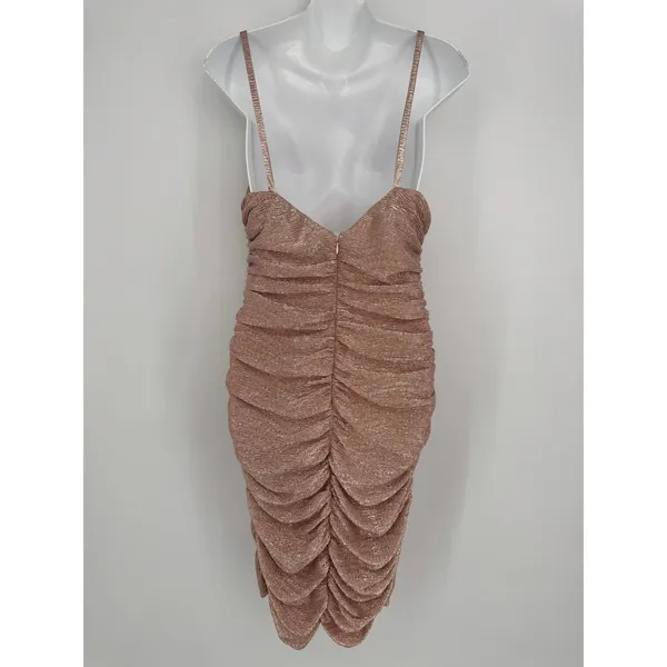 NBD Amora Midi Dress‎ Medium Pink Ruched Bodycon Cocktail Party Glam Night Out - Image 8