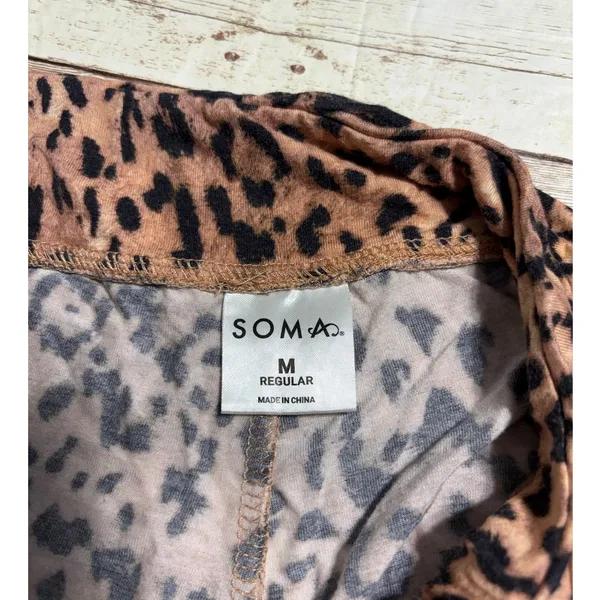 Soma Lounge Pajama Pants Women's Size Medium Animal Print Comfy Leopard - Image 3