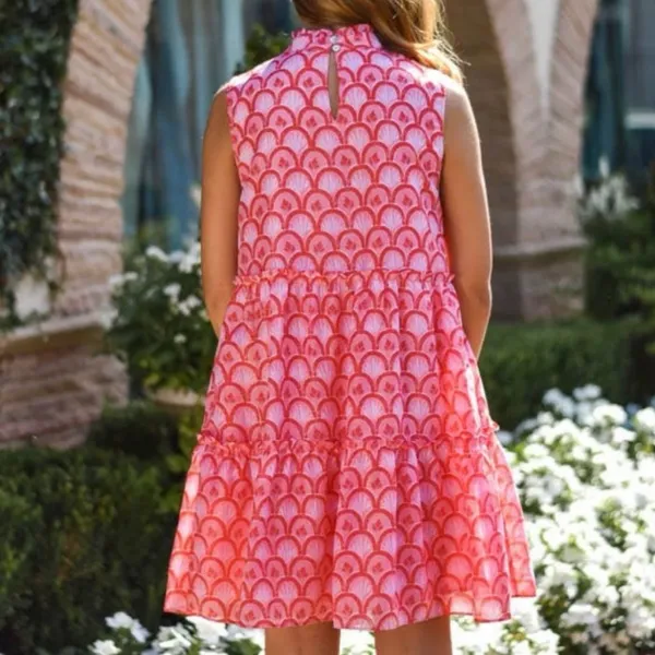 J Marie The Scarlette Sleeveless Floral Ruffle Neck Dress - Image 2