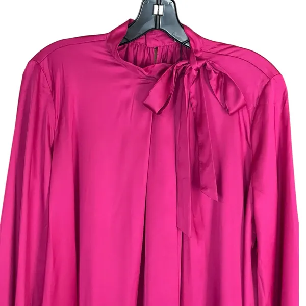 Mac Duggal NEW Size 8 Pink Magenta Long Sleeve Satin Cocktail Mini Dress 55968 - Image 7