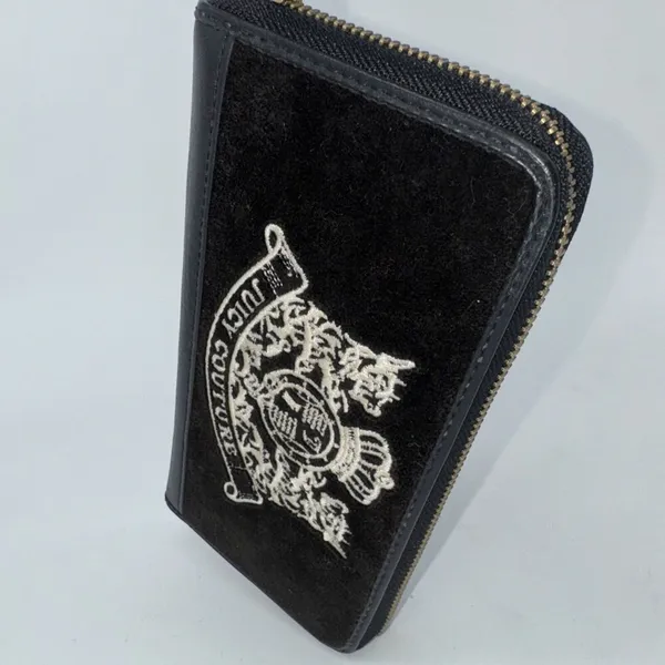 RARE NEW Y2K Original Juicy Couture Black Velour Scottie Dog Long Wallet 8" NWOT - Image 11