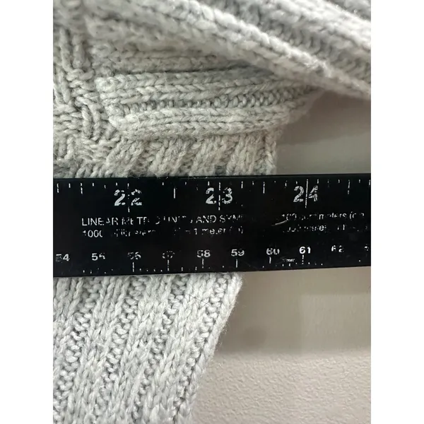Cabi Grey Knit Zip Up Cardigan Sweater Mock Neck Basketweave Smll - Image 6