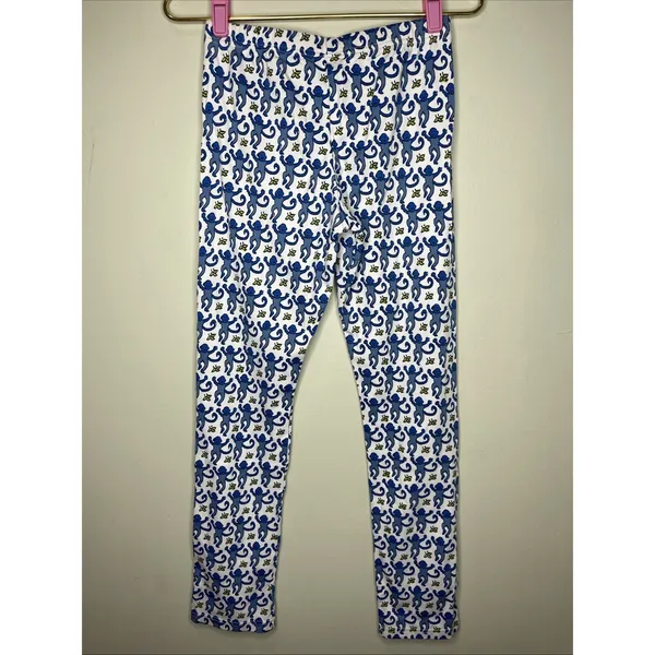 Roller Rabbit Pajama Pants Womens XS Blue Monkey Print Pima Cotton Lounge Sleep - Image 5