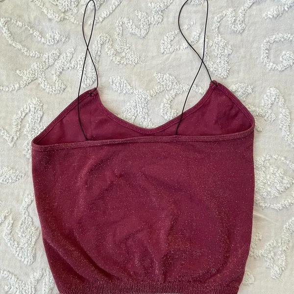 Free people Intimately Glitter Maroon Tank Top - Image 2